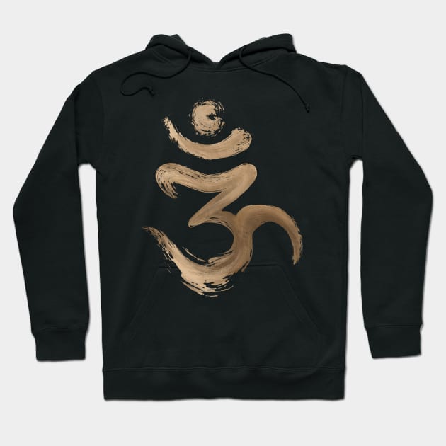 OM symbol - Golden Brushstroke Hoodie by Nartissima